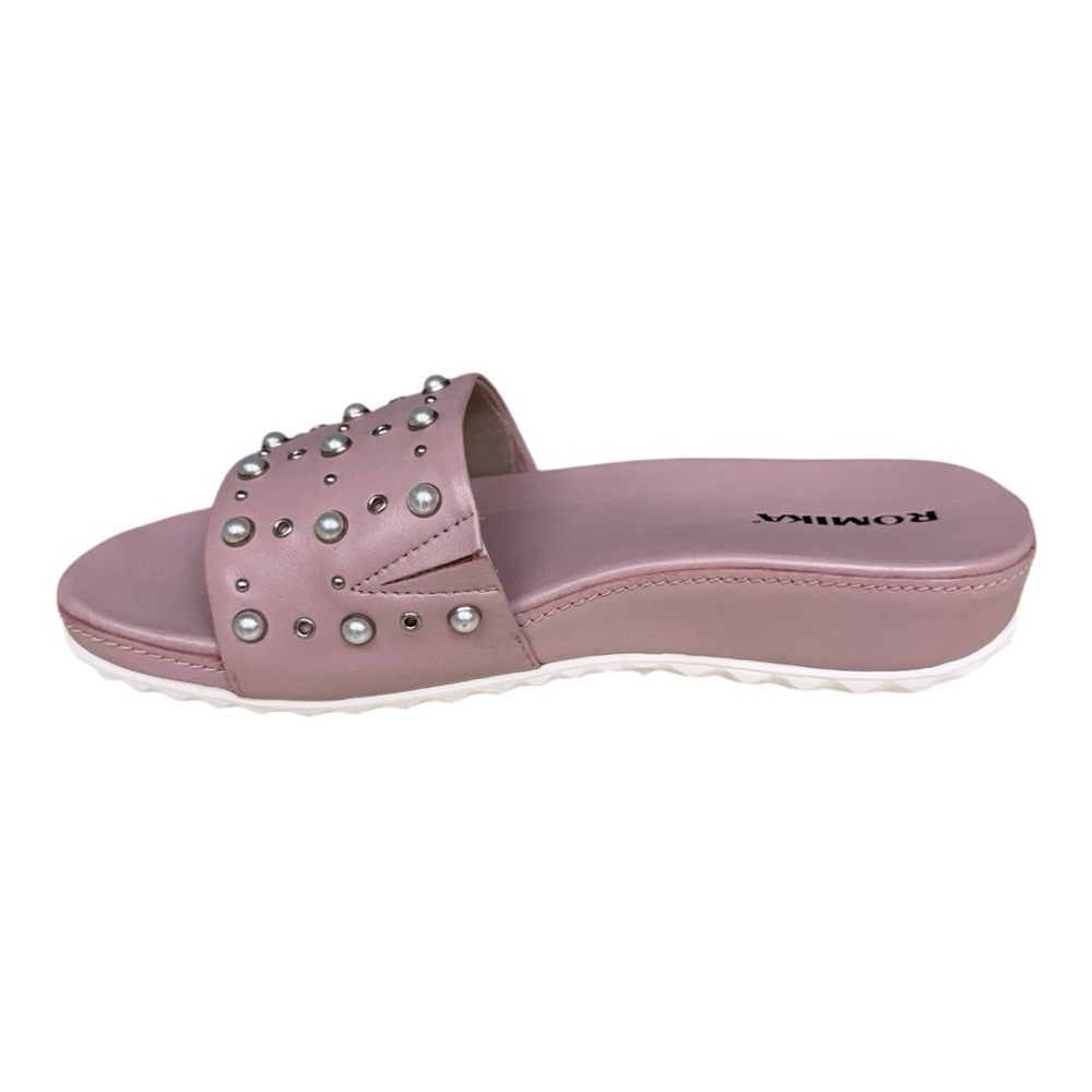 Romika Josef Seibel Florenz Studded Sandals Pink Pearl Slide EU 37/ 6.5-7.0 - Picture 6 of 12